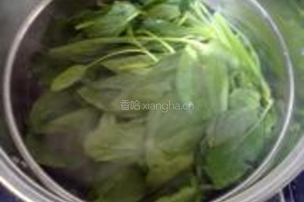 菠菜拌饭的做法图解2