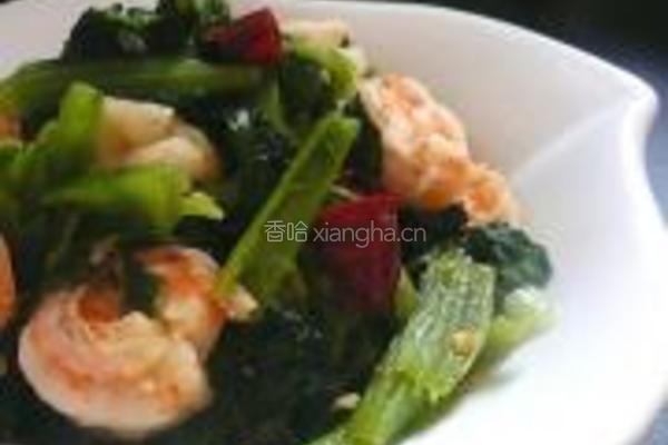 虾炒小白菜的做法图解6