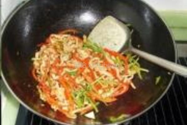 红椒炒肉丝的做法图解6