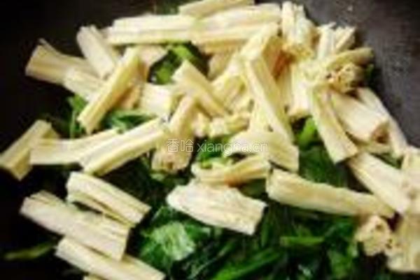 腐竹烧油菜的做法图解6