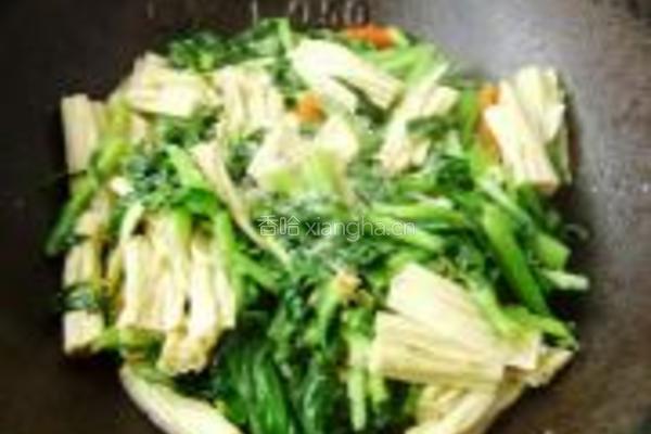 腐竹烧油菜的做法图解8