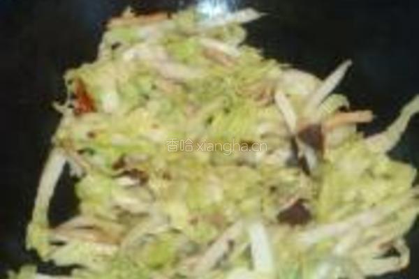 大白菜炒茶树菇的做法图解4