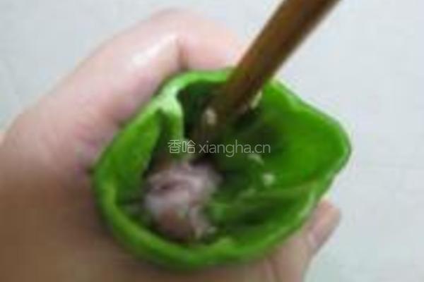 煎酿青椒的做法图解3