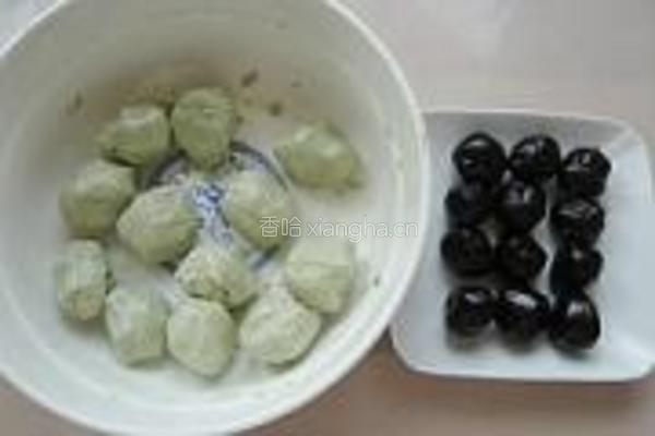 绿茶豆沙汤圆的做法图解4
