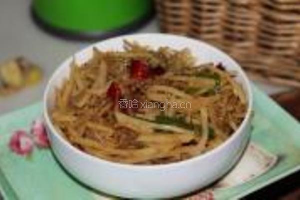 土豆丝炒粉条的做法图解7