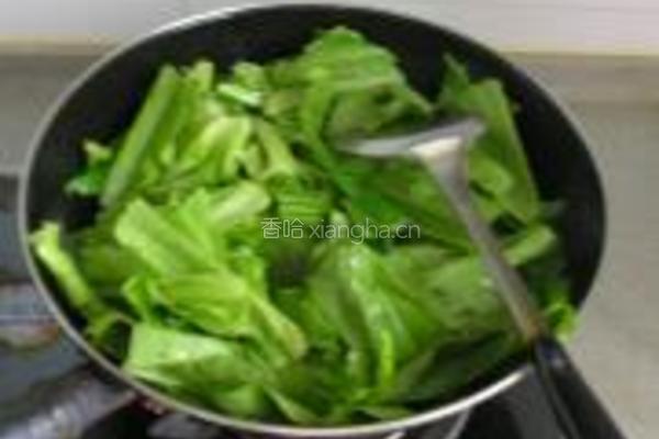 豆豉鲮鱼油麦菜的做法图解5