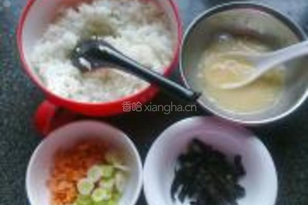 海苔蒜香炒饭的做法图解2