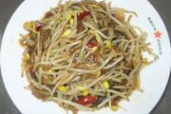黄豆芽炒粉条的做法图解6