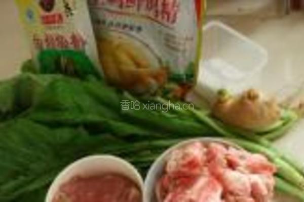排骨苦菜粥的做法图解1