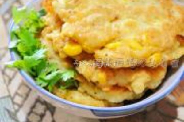 鸡蛋玉米豆渣饼的做法图解8