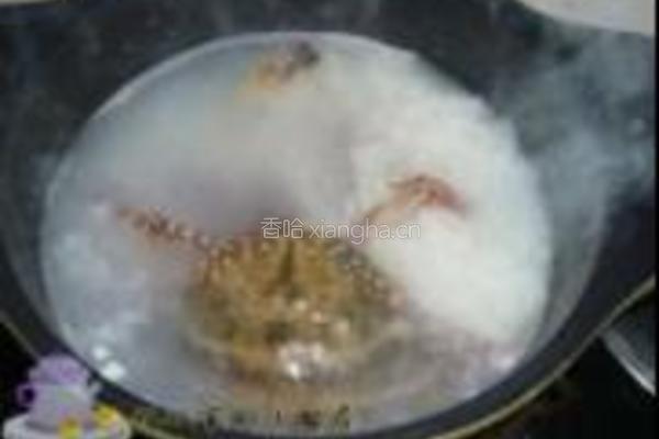 海鲜螃蟹粥的做法图解3