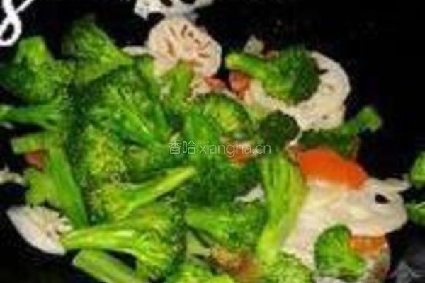 西兰花炒藕片的做法图解8
