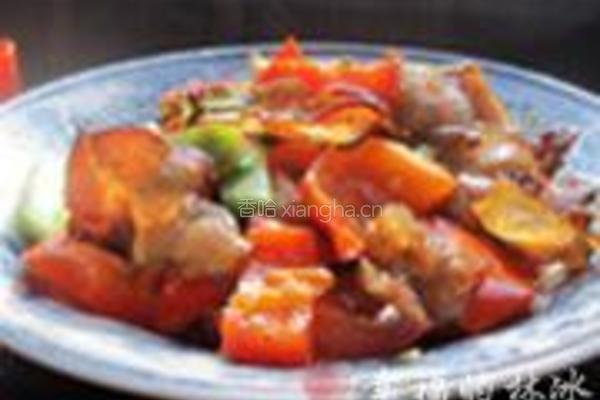 红椒炒腊五花肉的做法图解12