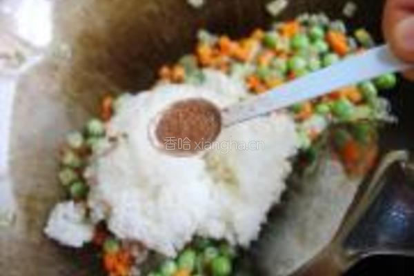 豌豆蛋炒饭的做法图解5