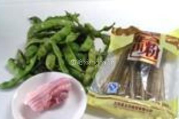油豆角烧川粉的做法图解1
