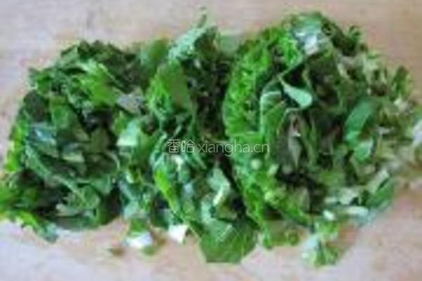 小白菜炒饭的做法图解1