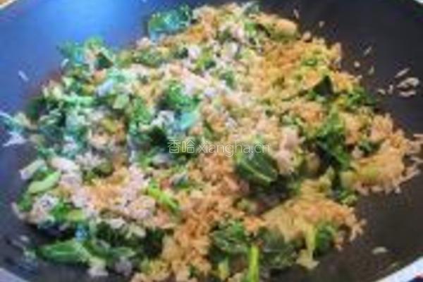 小白菜炒饭的做法图解7