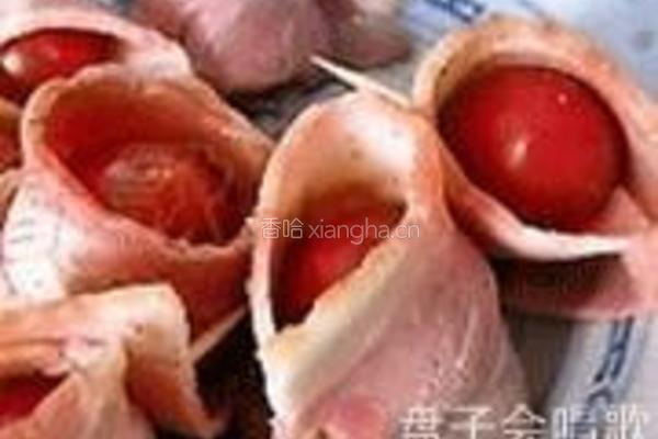 海苔番茄培根卷的做法图解4