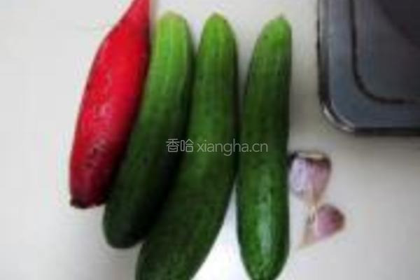 凉拌黄瓜水萝卜的做法图解1