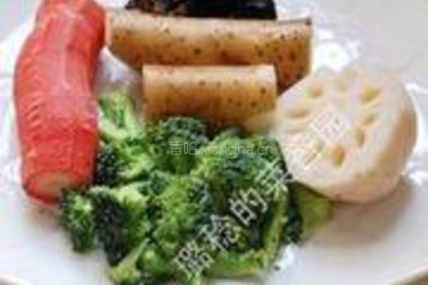 鲍鱼汁浸时蔬的做法图解1