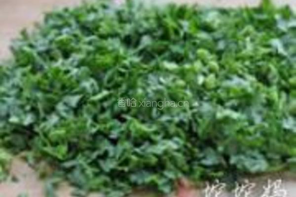 米粉糊茼蒿的做法图解2