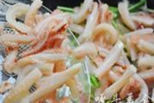 蒜苔炒牛肚的做法图解4