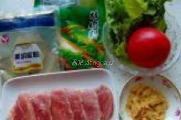 烤肉荷叶饼的做法图解1