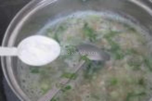 小白菜鸡肝粥的做法图解10