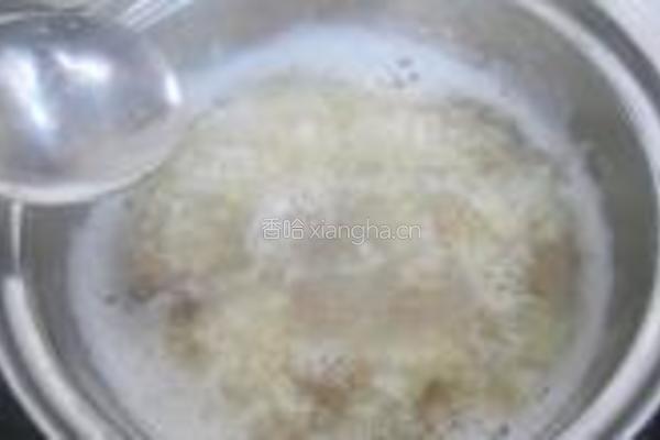 小白菜鸡肝粥的做法图解8