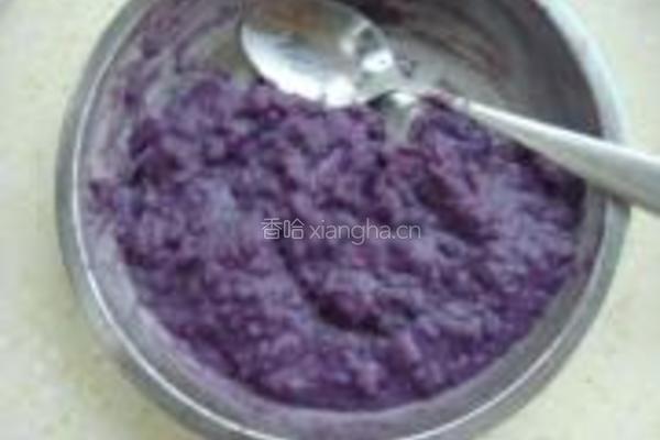 紫薯绿茶蛋糕卷的做法图解3