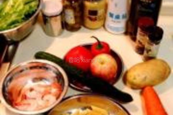 芥末什锦拌意面的做法图解1