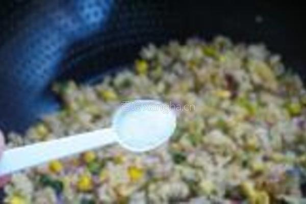 芹菜紫甘兰蛋炒饭的做法图解7