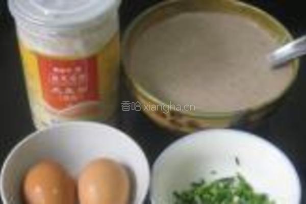 黑豆渣大麦粉蛋饼的做法图解1