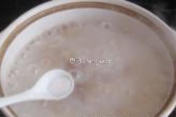 荠菜鸡肝糯米粥的做法图解6