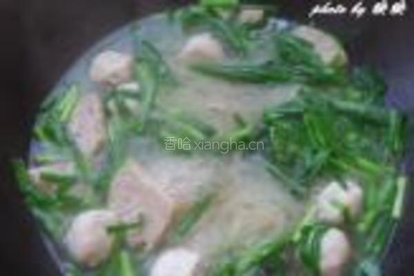 韭菜肉丸煮米粉的做法图解8