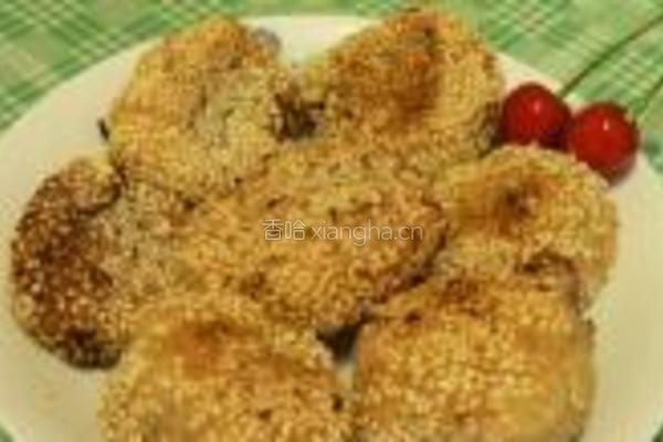 糯米豆沙芝麻炸糕的做法图解7