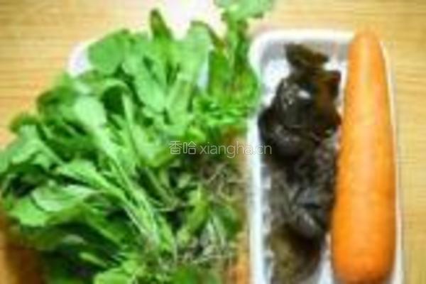 荠菜胡萝卜饼的做法图解1