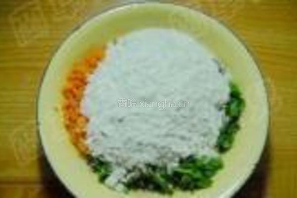荠菜胡萝卜饼的做法图解4