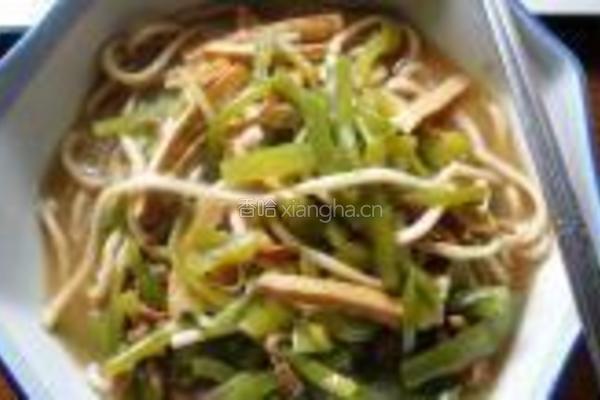 青椒香干肉丝面的做法图解4