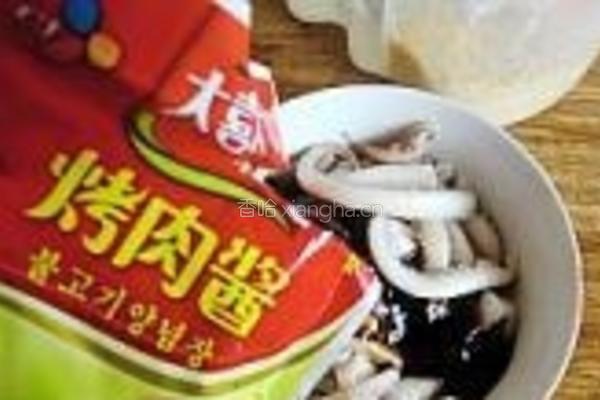 酱烤鱿鱼须的做法图解3