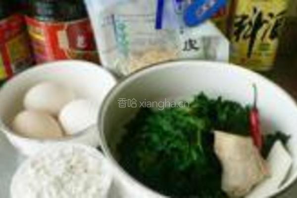 荠菜虾皮鸡蛋饼的做法图解1