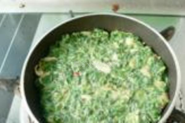 荠菜虾皮鸡蛋饼的做法图解11