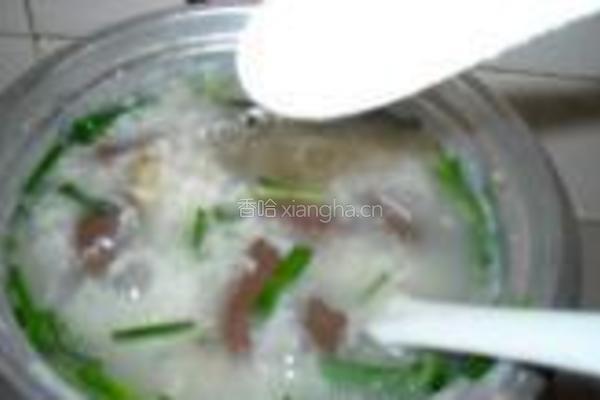 猪红韭菜粥的做法图解10