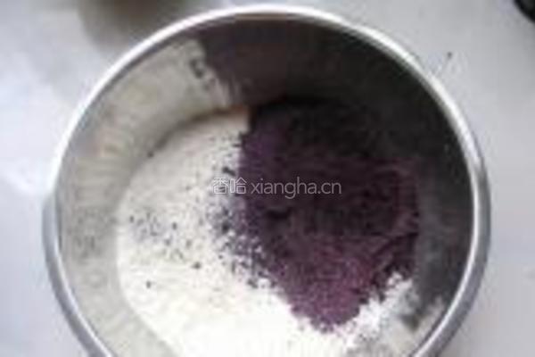 黑米双色花卷的做法图解2