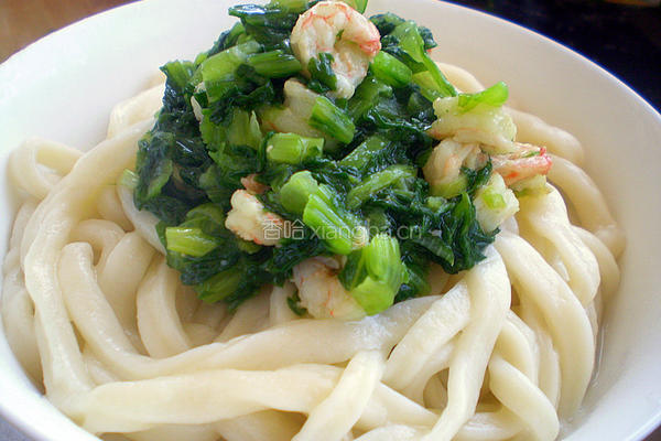 小白菜虾仁手擀面
