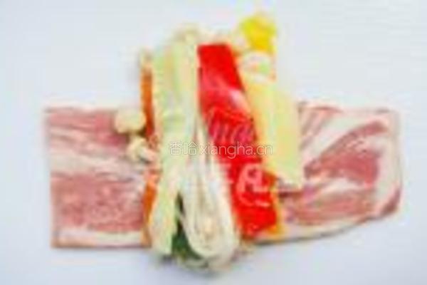 蜜汁培根彩蔬卷的做法图解5