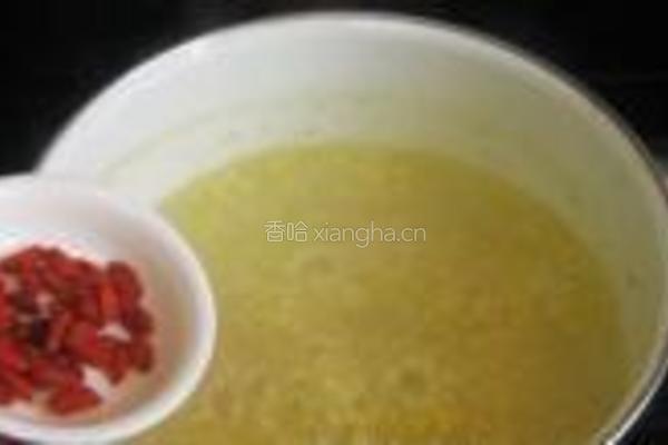 栀子花枸杞小米粥的做法图解6