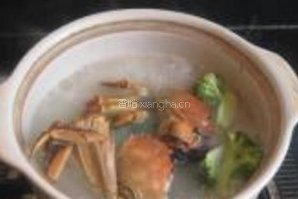 河蟹西兰花粥的做法图解5