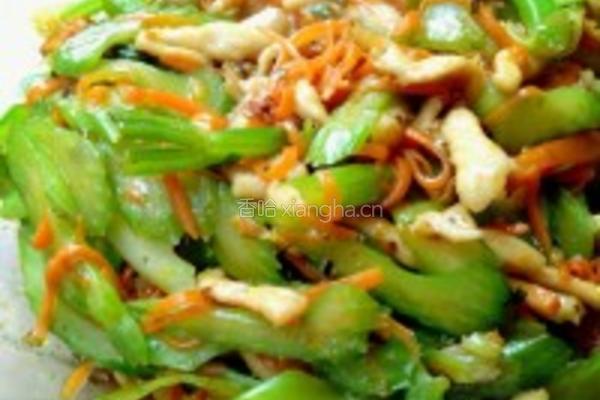 芹菜胡萝卜丝炒肉的做法图解3