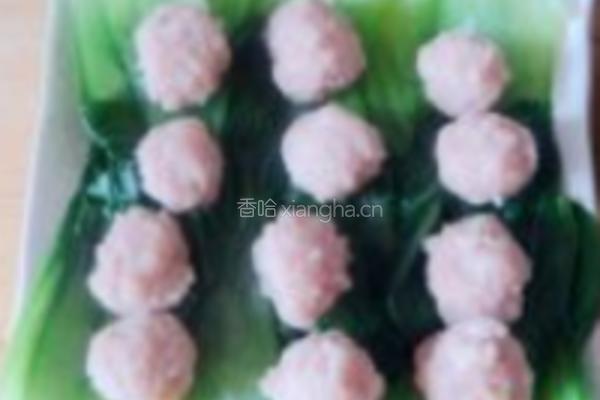 肉丸油菜的做法图解4
